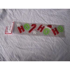 NEW HO HO HO Winter window Gel Clings 13 pcs Santa Hat Candy Cane Snow Decor!